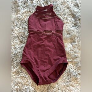 Five the Label Burgundy Mesh Detail leotard